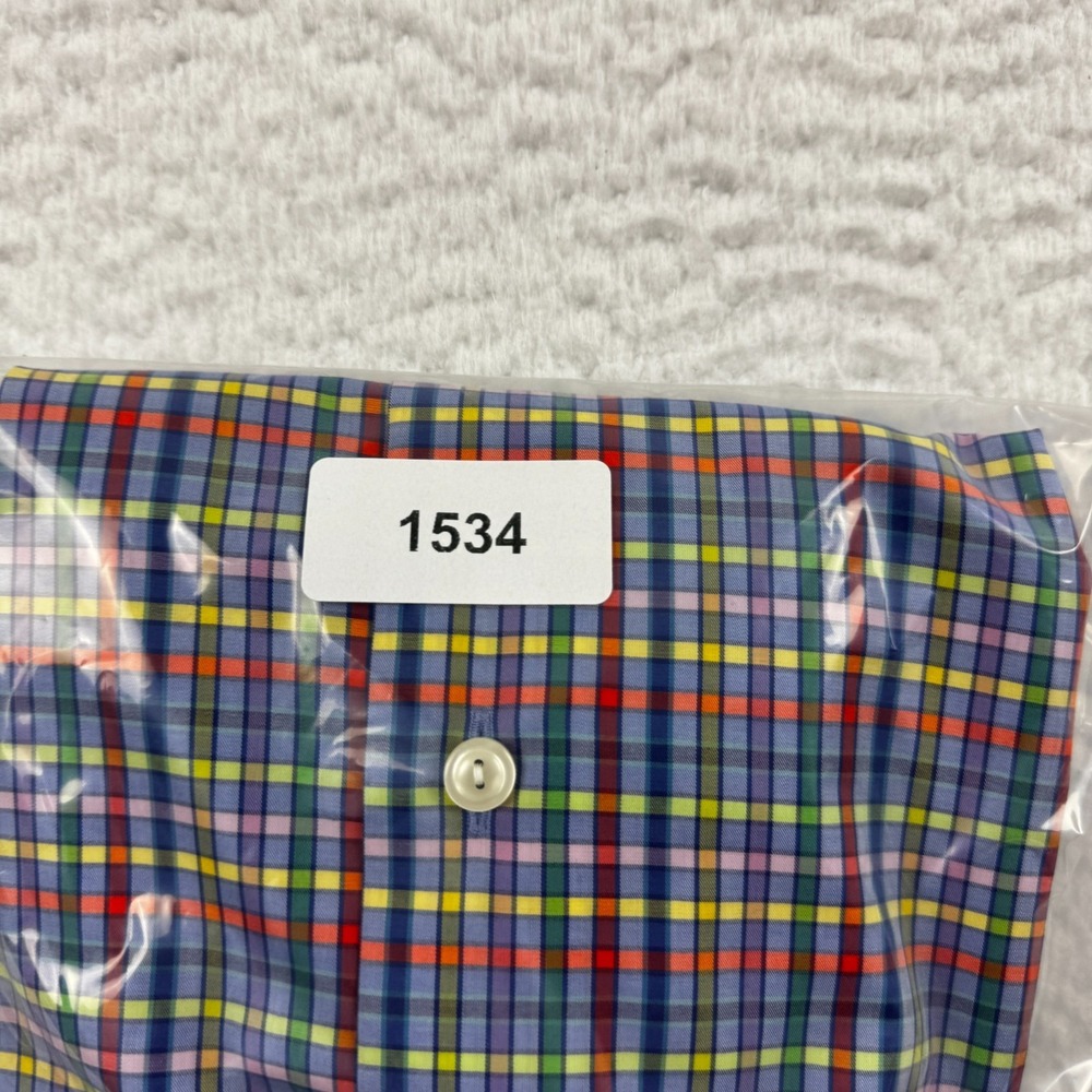 Eton Dress Shirt Mens 16.5/42 Multicolor Plaid Contemporary Fit Collar Button Up - Picture 8 of 8